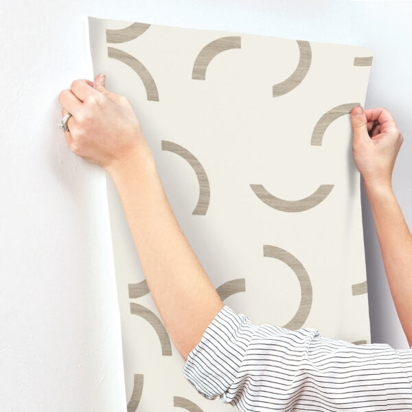 Lunula Taupe Wallpaper