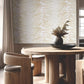 Leaf Column Taupe Wallpaper