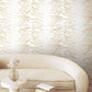 Leaf Column Taupe Wallpaper
