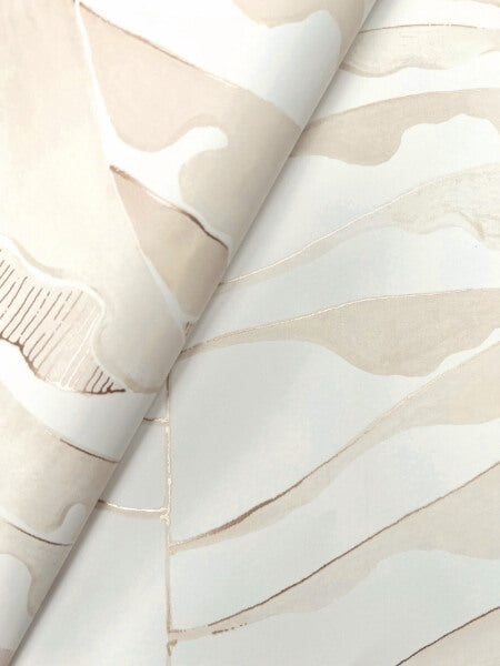 Leaf Column Taupe Wallpaper