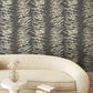 Leaf Column Black Wallpaper