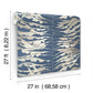 Leaf Column Navy Wallpaper