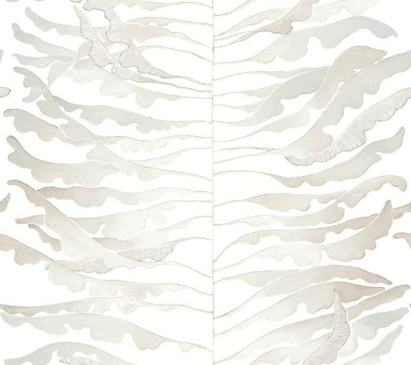Leaf Column Neutral Wallpaper