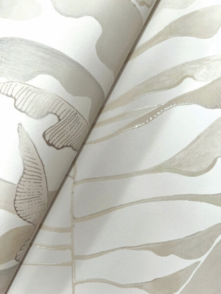 Leaf Column Neutral Wallpaper