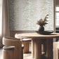 Leaf Column Green Wallpaper