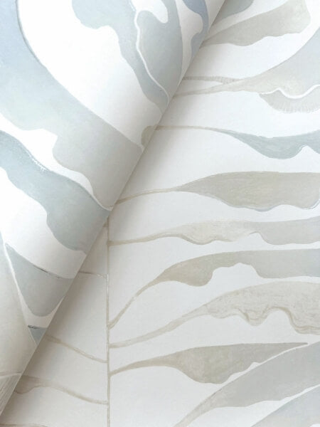 Leaf Column Spa Blue Wallpaper