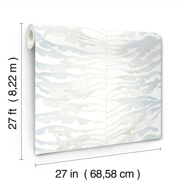 Leaf Column Spa Blue Wallpaper