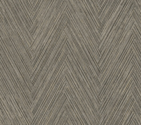 Thatched Chevron Charcoal Wallpaper