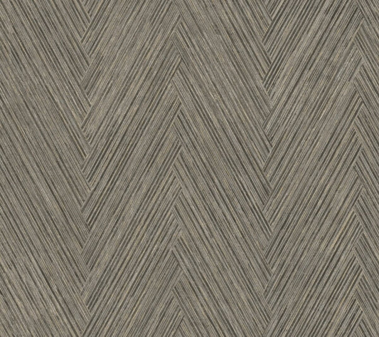 Thatched Chevron Charcoal Wallpaper