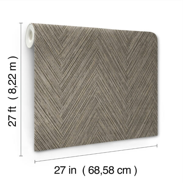 Thatched Chevron Charcoal Wallpaper
