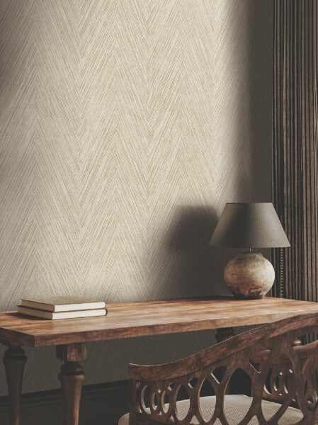 Thatched Chevron Terracotta Wallpaper