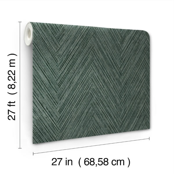 Thatched Chevron Bottle Green Wallpaper