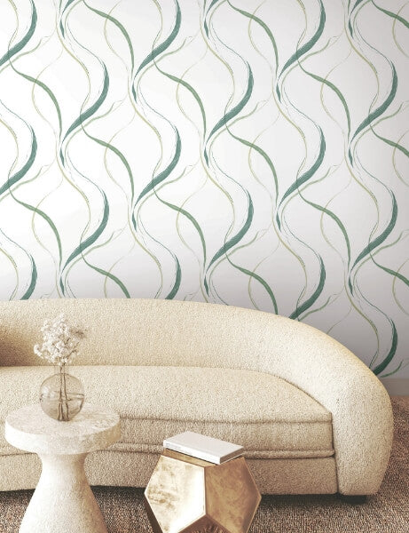 Ink Flow Green Wallpaper