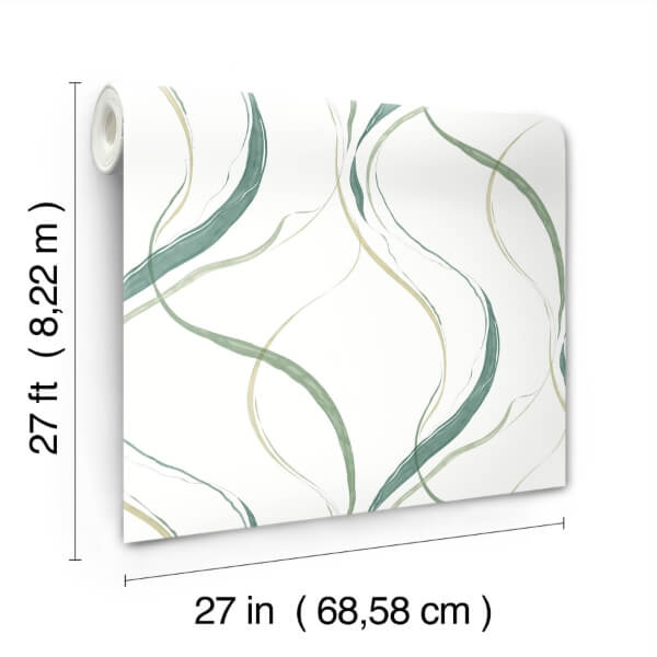 Ink Flow Green Wallpaper