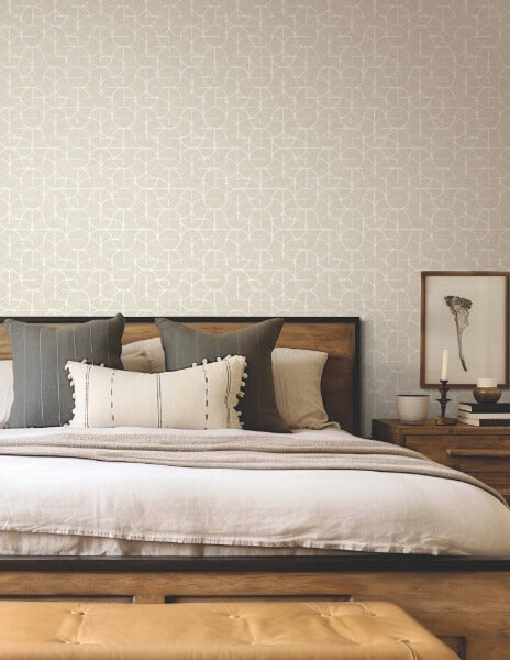 Looking Glass Beige Wallpaper