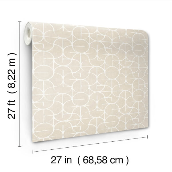 Looking Glass Beige Wallpaper