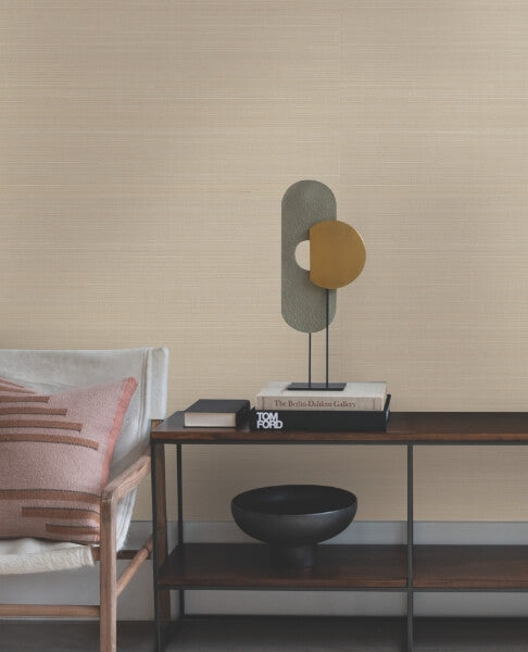 Abaca Weave Beige Wallpaper
