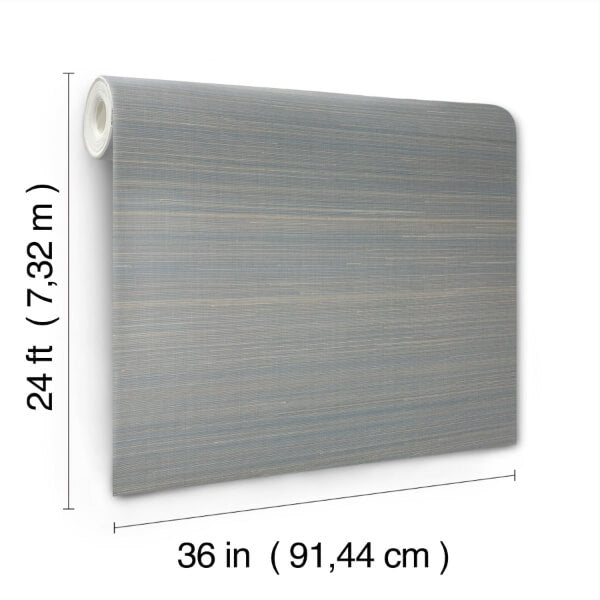 Abaca Weave Blue Wallpaper