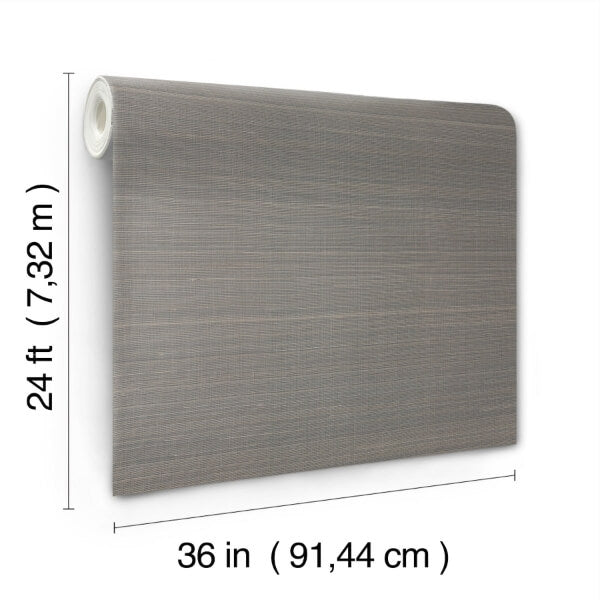 Abaca Weave Charcoal Wallpaper