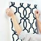 Hourglass Trellis Navy Wallpaper