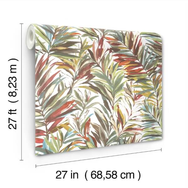 Swaying Palms Rouge & Mink Wallpaper