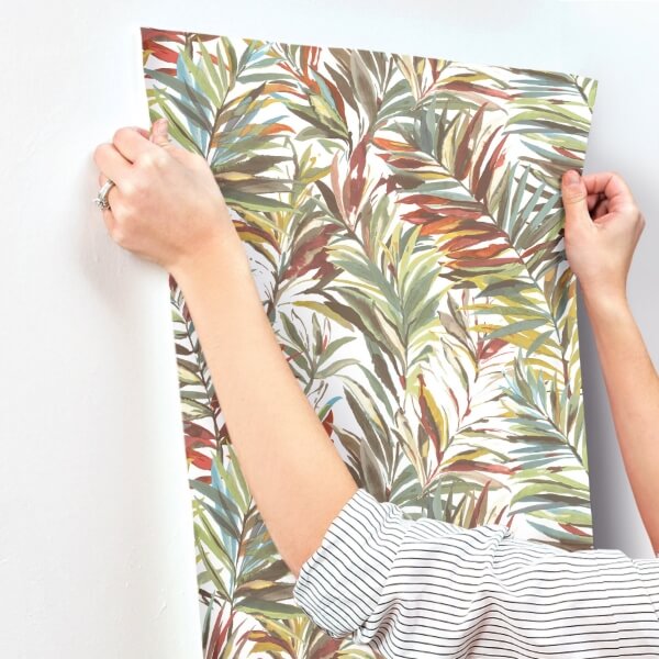 Swaying Palms Rouge & Mink Wallpaper