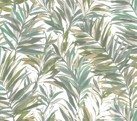 Swaying Palms Olive & Aegean Wallpaper