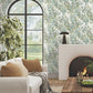 Swaying Palms Olive & Aegean Wallpaper