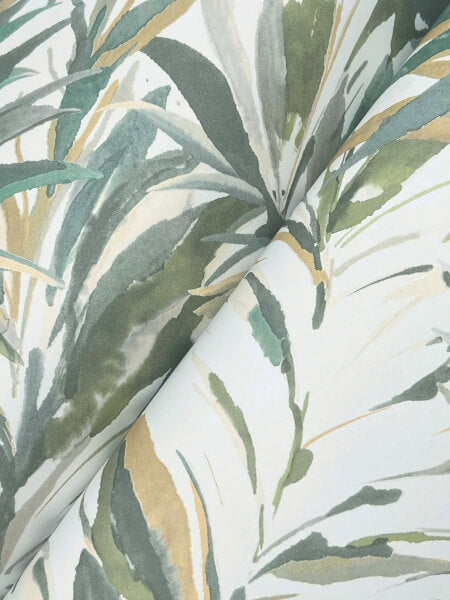 Swaying Palms Olive & Aegean Wallpaper