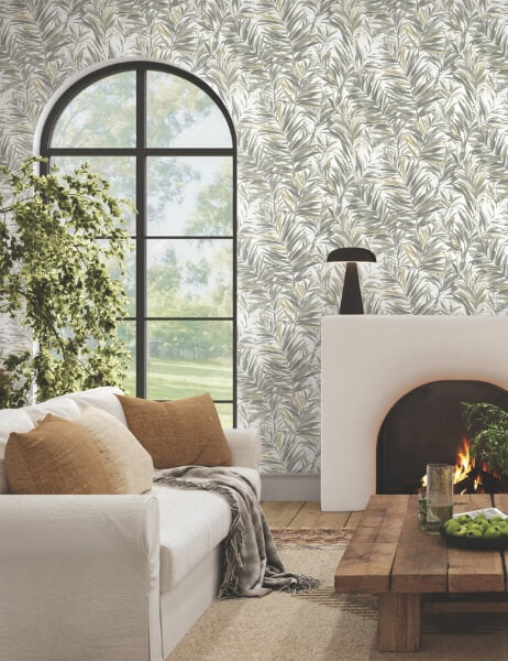 Swaying Palms Neutral Wallpaper