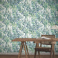 Swaying Palms Green & Blue Wallpaper