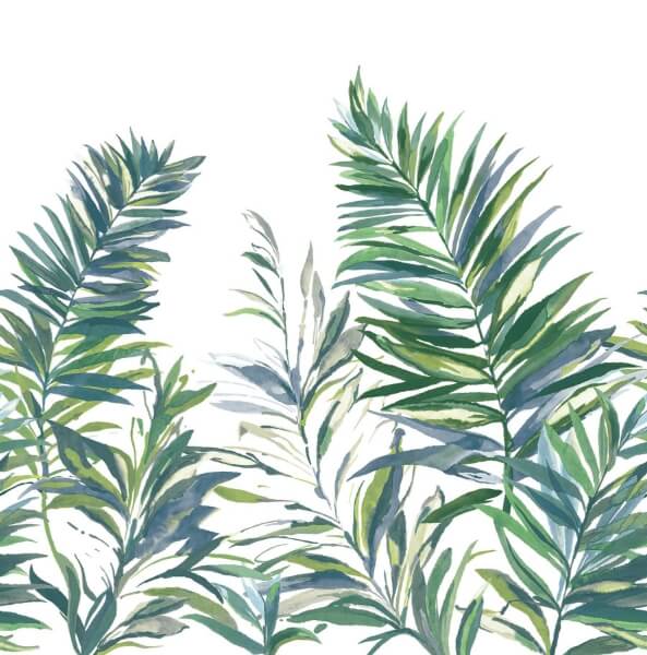 Swaying Palms Green & Blue Mural