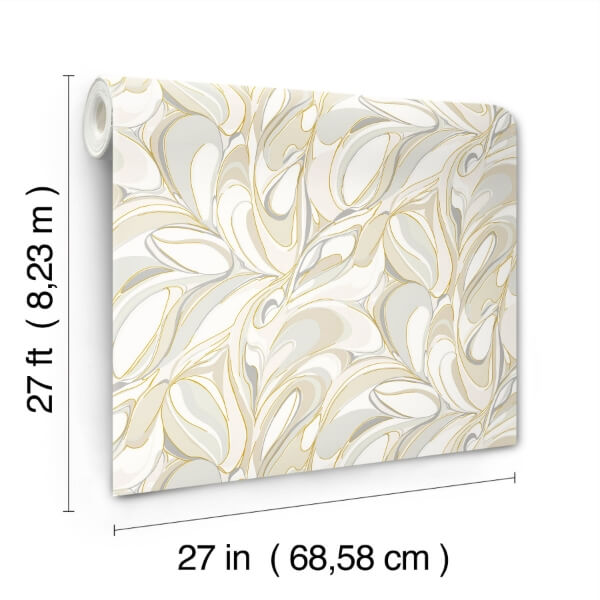 Achate Beige & Grey Wallpaper