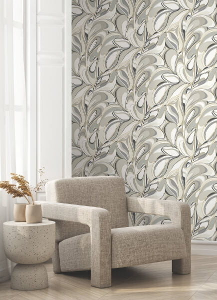 Achate Black & Grey Wallpaper