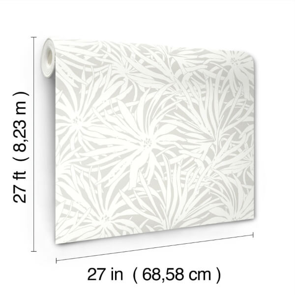 Floral Canopy Grey Wallpaper