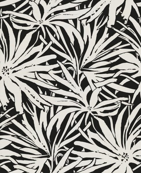 Floral Canopy Black Mural