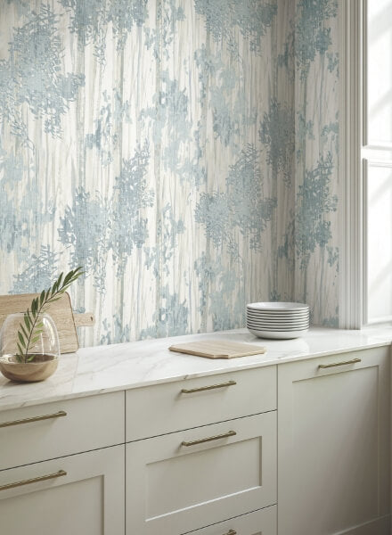 Aspen Grove Blue Wallpaper