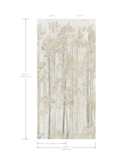 Aspen Grove Beige Mural