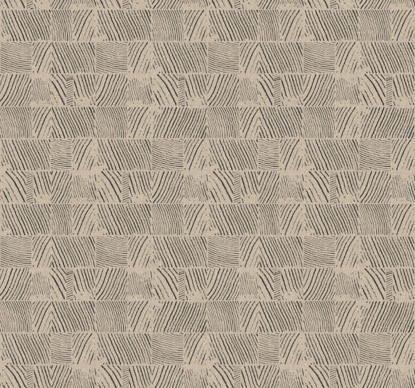 Woodcut Black & Linen Wallpaper