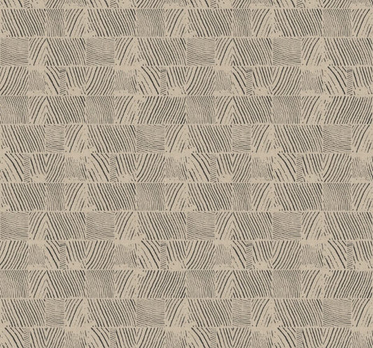 Woodcut Black & Linen Wallpaper