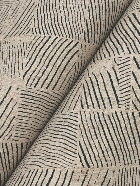 Woodcut Black & Linen Wallpaper