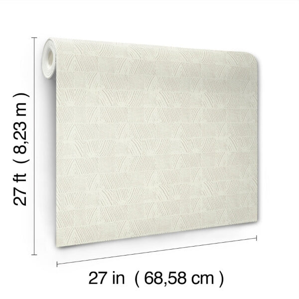 Woodcut Grey & White Wallpaper