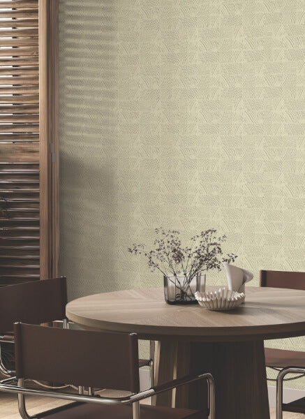 Woodcut Beige Wallpaper