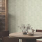 Woodcut Green & Stone Wallpaper