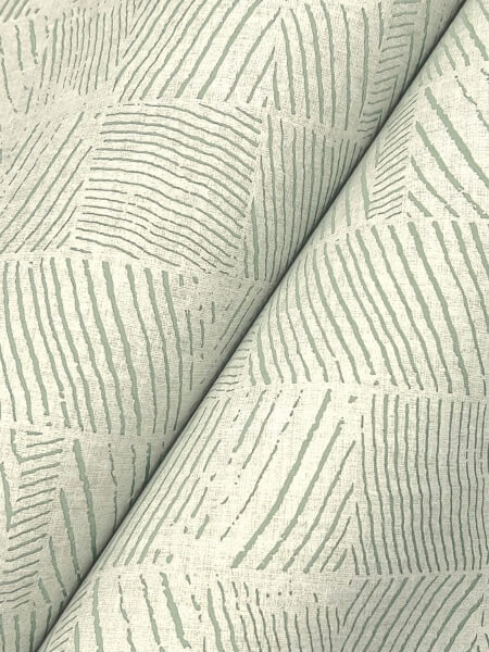 Woodcut Green & Stone Wallpaper
