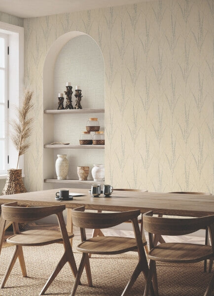 Graceful Willow Putty Wallpaper