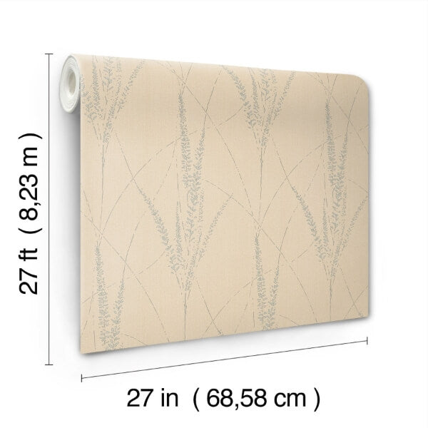 Graceful Willow Putty Wallpaper