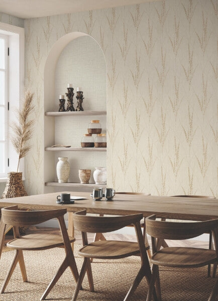 Graceful Willow Pale Straw Wallpaper