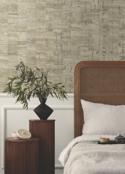 Pop The Cork Taupe Wallpaper