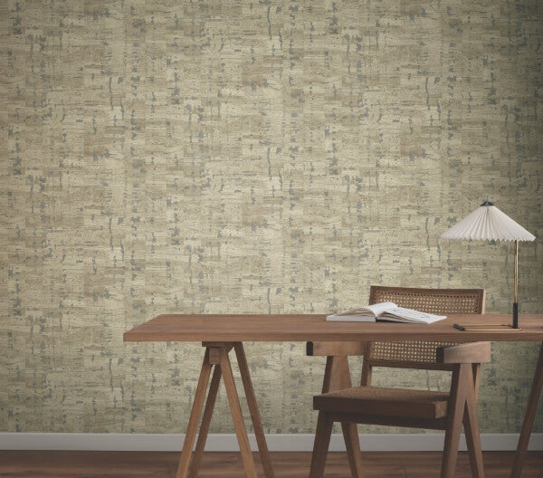 Pop The Cork Taupe Wallpaper